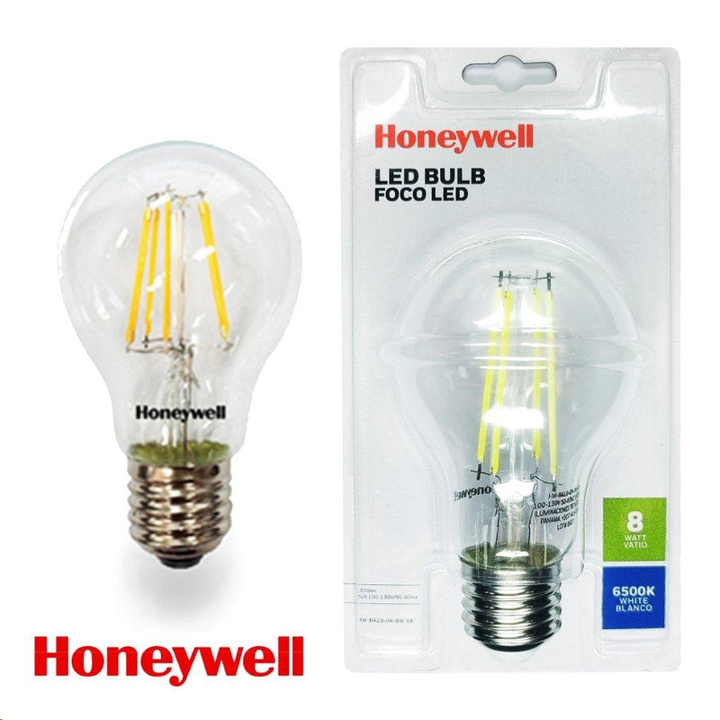 FOCO LED FILAMENTO DE 8W, TONALIDAD DE 6500K (BLANCA) 1055LM, 100-130V/50-60HZ, PF >0.5, CRI>80, MARCA HONEYWELL.