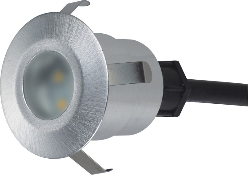 LÁMPARA DE PISO EMPOTRABLE SPOT EXTERIOR 6 LED 0.5W , TONALIDAD DE LUZ AMARILLA (2700K) EMITE 30LM CON IP65 , 110-130V.