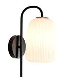 LÁMPARA DE PARED 1XE27-40W (NO INCLUIDO) 110-240V/50-60HZ, ACABADO PANTALLA VIDRIO BLANCO.