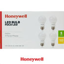 SET DE 4 FOCOS LED A19, 6W, 540LM, 3000K, 100-240V/50-60HZ PF>0.5, CRI>80 TAMAÑO A55, MARCA HONEYWELL.
