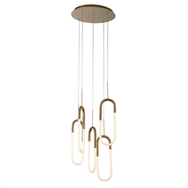 LÁMPARA DE TECHO COLGANTE  LED MODERNA DECORATIVA 60W 3000K 110-240V/50-60HZ ACABADO BRASS PLATED METAL.