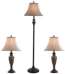 SET DE 2 LAMPARAS DE MESA + 1 LAMPARA DE PIE MARCA HOME DELIGHT 1XE27-60W 110-240V 50-60HZ.