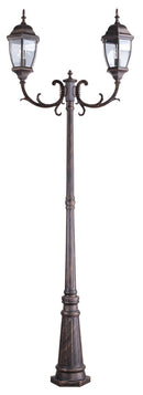 LÁMPARA DE PIE PARA EXTERIOR TIPO FAROL 2XE27-100W (NO INCLUIDO) ACABADO DARK GOLD