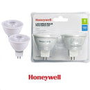SET DE 2 FOCOS LED BI-PIN MR16, 5W, 420LM, 6500K, 100-240V, 50-60HZ  PF>0.4, CRI>80, NO DIMEABLE, MARCA HONEYWELL.