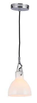 LÁMPARA DE TECHO COLGANTE DECORATIVA 1XE27-40W (NO INCLUIDO) 110-240V, ACABADO PANTALLA VIDRIO BLANCO.