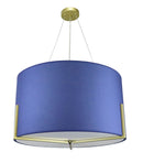 LÁMPARA DE TECHO COLGANTE DECORATIVA 3XE27-60W (NO INCLUIDO) ACABADO: PANTALLA NAVY BLUE SILKY METAL DORADO + SPRAY.