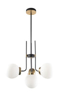 LÁMPARA DE TECHO COLGANTE 3XE27-40W (NO INCLUIDO) 110-240V/50-60HZ, ACABADO PANTALLA BLANCA + DORADO.