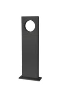 LÁMPARA DE PIE EXTERIOR TIPO BOLARDO LED 1X10W, EMITE 500LM, TONALIDAD 3000K, 100-240V/50-60HZ, ACABADO NEGRO.