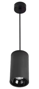 LÁMPARA DE TECHO TIPO CILINDRO COLGANTE LED AJUSTABLE 20W,1800LM,VCCT 30K,40K,60K, 90-305V, 50-60HZ, IP20, CRI80, ACAVADO NEGRO.