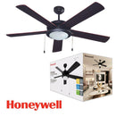 ABANICO DE TECHO HOOVER 52'' DECORATIVO NEGRO 2XE27-40W ( NO INCLUIDO) CADENA TIRO