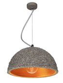 LAMPARA DE TECHO COLGANTE, ACABADO CONCRETO, 1XE2760 D360X160MM H1200MM