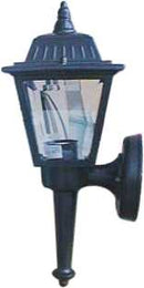 Lámpara De Pared Exterior Tipo Farol 1Xe27 60W Max (No Incluido) Acabado Black/ Metal Vidrio.