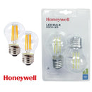 SET DE 2 FOCOS  LED FILAMENTO DIMEABLE G45, E27-5W, 700LM, 6500K 100-130V/ 50-60HZ PF>0.5, MARCA HONEYWELL.