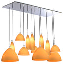 LÁMPARA DE TECHO COLGANTE 12XE12-40W ( NO INCLUYE FOCO) , DIMENSIONES 1065X450X166MM H-1500MM , VIDRIO AMARILLO MATTE. MARCA HOME DELIGHT