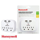 EXTENSION CON PROTECTOR CONTRA SOBRETENSIONES 300J Y SALIDAS USB, MARCA HONEYWELL.