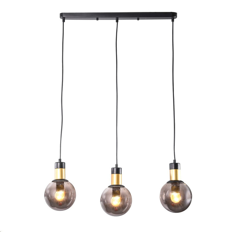 LÁMPARA DE TECHO COLGANTE 3XE27-40W (NO INCLUIDO) 110-240V/50-60HZ, ACABADO VIDRIO SMOKY.