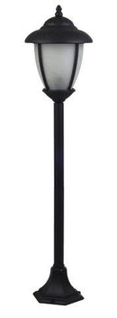 FAROL DE EXTERIOR MARCA GENOVA, PARA 1XE27 -60W MAX VIDRIO BLANCO ALABASTRO D-255 X H-1140MM NEGRO MATE