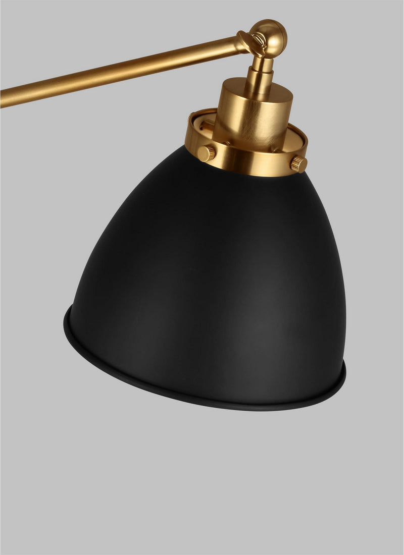 One Light Floor Lamp<br /><span style="color:#4AB0CE;">Entrega: 4-10 dias en USA</span><br /><span style="color:#4AB0CE;font-size:60%;">PREGUNTE POR ENTREGA EN PANAMA</span><br />Collection: Wellfleet<br />Finish: Midnight Black and Burnished Brass