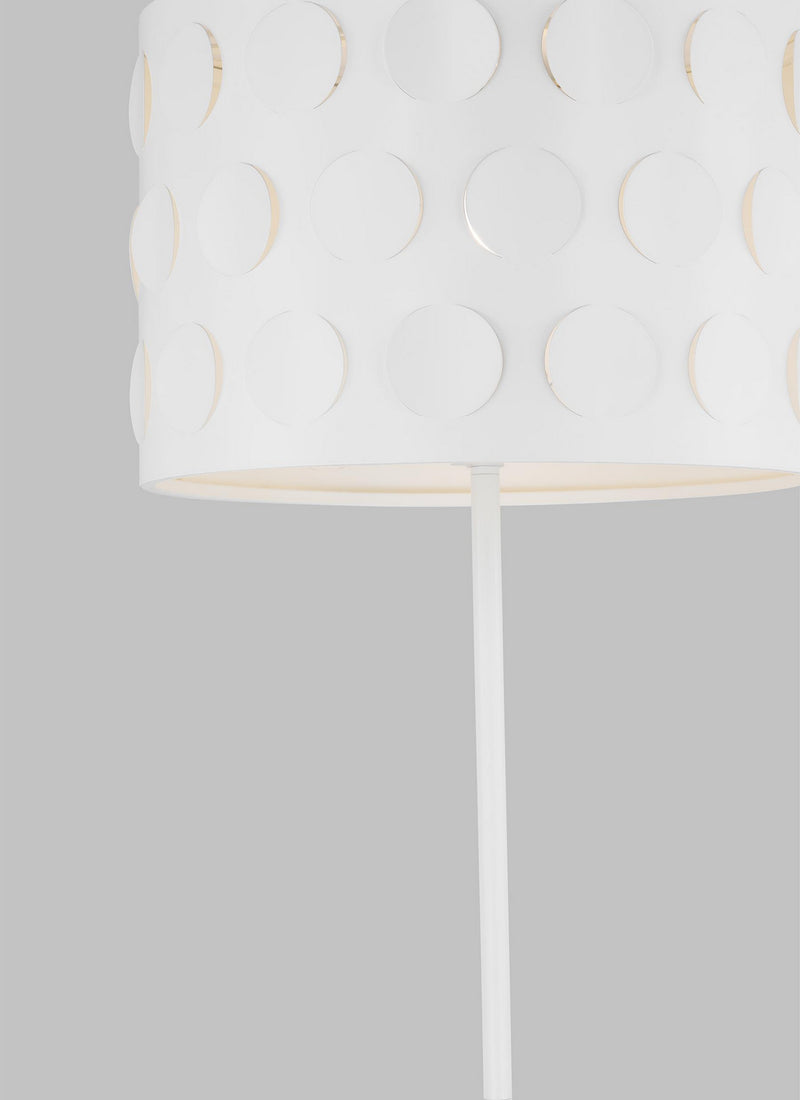 One Light Floor Lamp<br /><span style="color:#4AB0CE;">Entrega: 4-10 dias en USA</span><br /><span style="color:#4AB0CE;font-size:60%;">PREGUNTE POR ENTREGA EN PANAMA</span><br />Collection: Dottie<br />Finish: Matte White