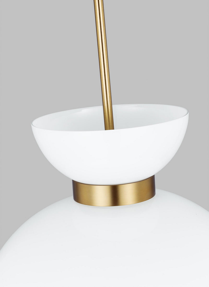 Visual Comfort Studio - KSP1021BBSMG - One Light Pendant - Londyn - Burnished Brass with Milk White Glass